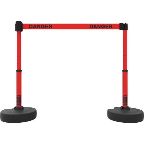 Plus Barrier Post Set, Plastic, 42" H, Red Tape, 15' Tape Length Solutions industrielles ALPHA