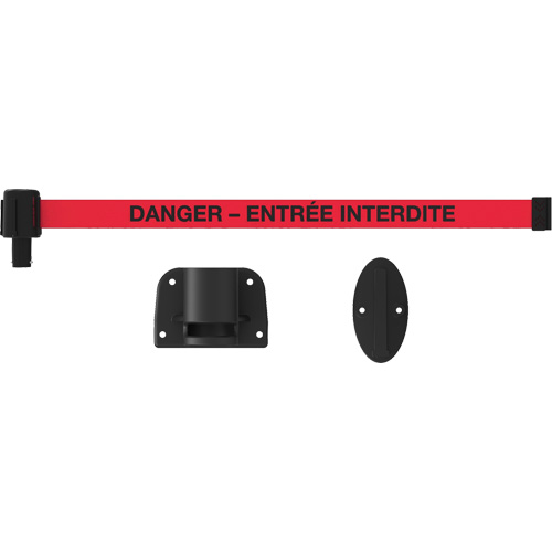Syst&egrave;me de montage mural pour barri&egrave;re PLUS, Plastique, Fixation par vis, 15', Ruban Rouge Solutions industrielles ALPHA