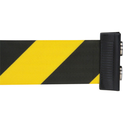 Cassette de ruban magn&eacute;tique pour barri&egrave;re de contr&ocirc;le des foules personnalis&eacute;e, 7', Ruban Noir et jaune Solutions industrielles ALPHA