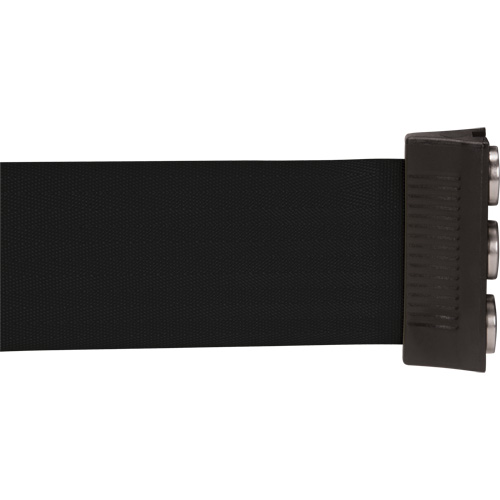 Barri&egrave;re &agrave; fixation murale avec ruban magn&eacute;tique, Acier, Fixation par vis, 12', Ruban Noir Solutions industrielles ALPHA