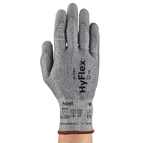 Gants r&eacute;sistant aux coupures HyFlex s&eacute;rie 11-727, Taille 7, Calibre 15, Rev&ecirc;tement Polyur&eacute;thane, Enveloppe en Intercept, ASTM ANSI niveau A2/EN 388 niveau B Solutions industrielles ALPHA