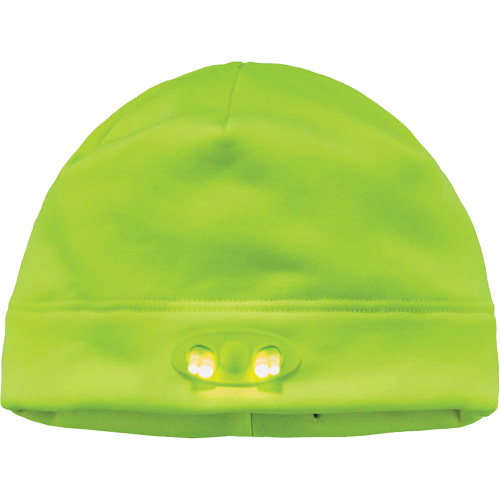 N-Ferno&reg; Skull Cap Beanie Hat with LED Lights, One Size, High-Visibility Lime Green Solutions industrielles ALPHA