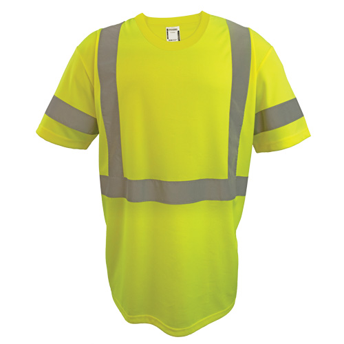 Chemise de s&eacute;curit&eacute; &agrave; manches courtes, Polyester, 2T-Grand, Jaune lime haute visibilit&eacute; Solutions industrielles ALPHA
