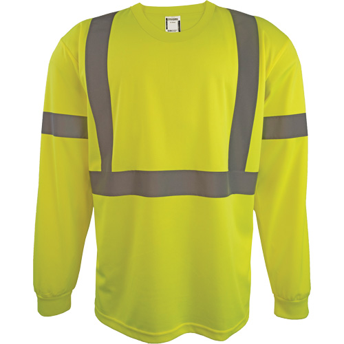 Chemise de s&eacute;curit&eacute; &agrave; manches longues, Polyester, 2T-Grand, Jaune lime haute visibilit&eacute; Solutions industrielles ALPHA