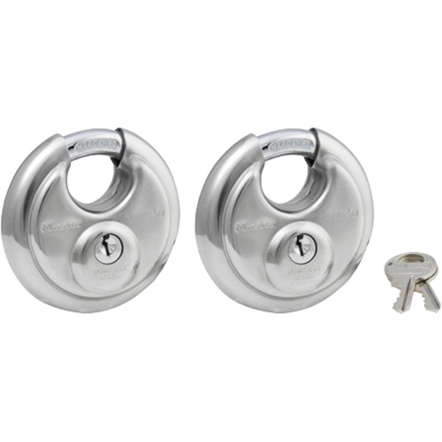 Cadenas &agrave; arceau prot&eacute;g&eacute;, Argent, Cl&eacute;s identiques, Acier inoxydable, Largeur de 2-3/4" Solutions industrielles ALPHA