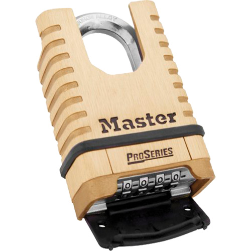ProSeries&reg; Shrouded Combination Padlock, Brass, Solid Brass, 2-1/4" Width Solutions industrielles ALPHA