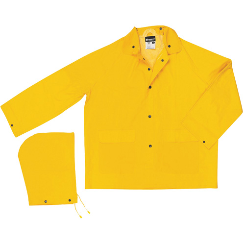 Classic Series Rain Jacket with Detachable Hood, Polyester/PVC, 4X-Large, Yellow Solutions industrielles ALPHA