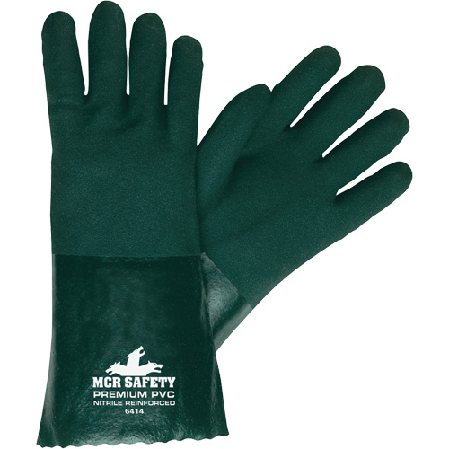 Gants r&eacute;sistants aux produits chimiques, Taille Grand, 14" lo, PVC, Doublure en Jersey Solutions industrielles ALPHA