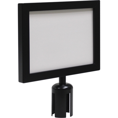 Cadre d'enseigne pour poteau de barri&egrave;re pour le contr&ocirc;le des foules, Noir Solutions industrielles ALPHA