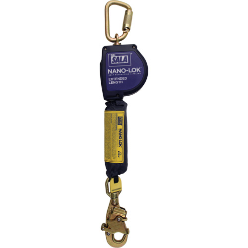 Nano-Lok Extended Length Self Retracting Lifeline, 10', Dyneema&reg;, Swivel Solutions industrielles ALPHA