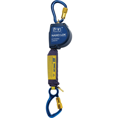 Cordage de s&eacute;curit&eacute; autor&eacute;tractable allong&eacute; Nano-Lok, 10', Dyneema, Pivotant Solutions industrielles ALPHA