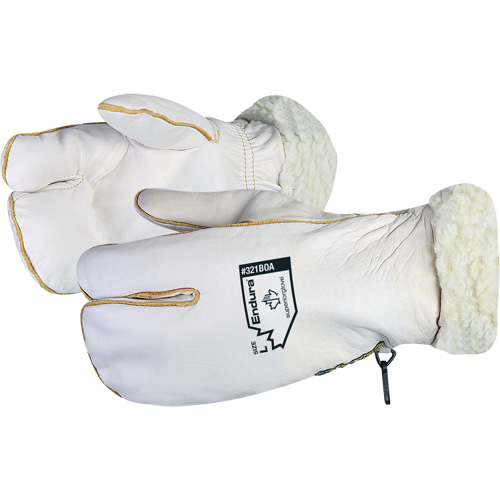 Mitaine d'hiver Endura en cuir fleur de vache avec doublure de velours acrylique, Taille Grand, Mitaine Solutions industrielles ALPHA