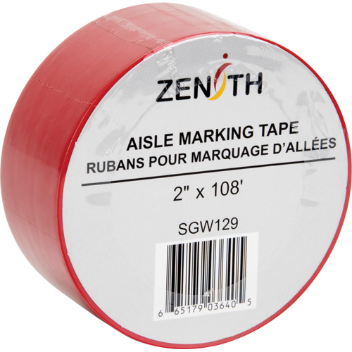 Ruban pour marquage d'all&eacute;es, 2" x 108', PVC, Rouge Solutions industrielles ALPHA