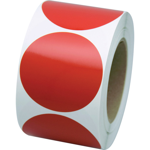 Formes de marquage, Cercle, 3" lo x 3" la, Rouge, Vinyle Solutions industrielles ALPHA