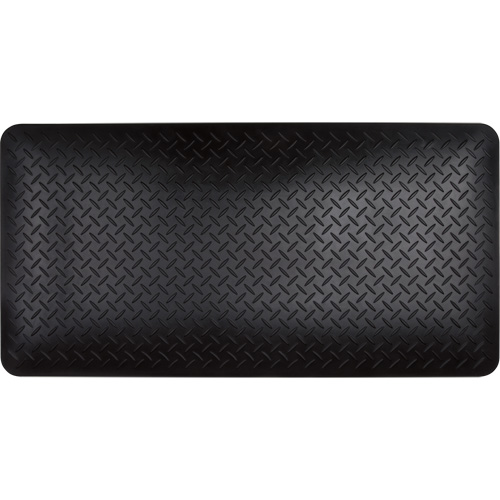 Tapis antifatigue, Losange, 1-2/3' x 3-1/4' x 3/4", Noir, Polyur&eacute;thane Solutions industrielles ALPHA