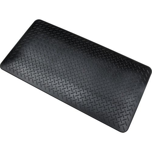 Tapis antifatigue, Losange, 1-2/3' x 3-1/4' x 3/4", Noir, Polyur&eacute;thane Solutions industrielles ALPHA