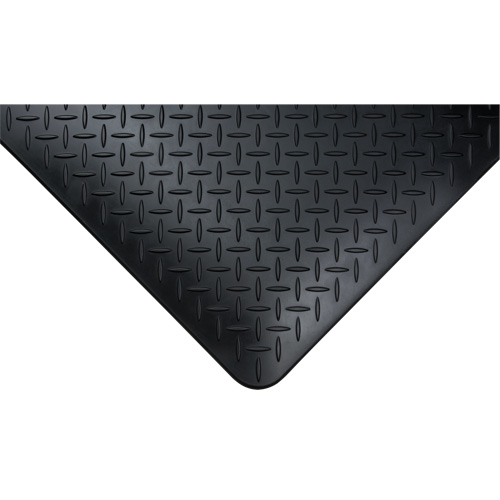 Tapis antifatigue, Losange, 1-2/3' x 3-1/4' x 3/4", Noir, Polyur&eacute;thane Solutions industrielles ALPHA