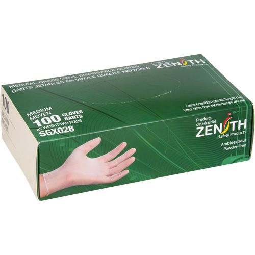 Disposable Gloves, Large, Vinyl, 4.5-mil, Powder-Free, Clear, Class 2 Solutions industrielles ALPHA