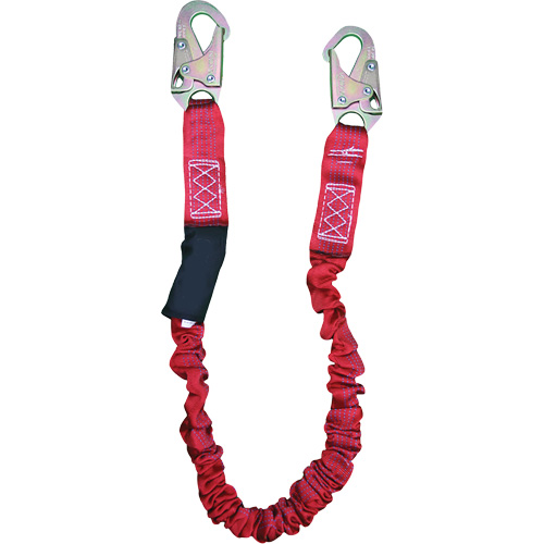 ShockSorb Internal Shock Lanyard, 6', Snap Hook Center, Snap Hook Leg Ends, Polyester Solutions industrielles ALPHA