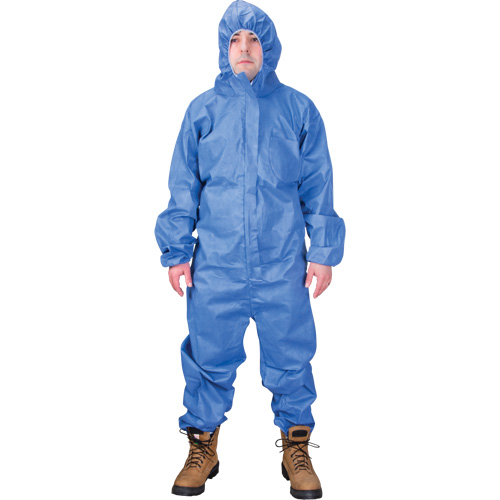 Hooded Coveralls, Medium, Blue, SMS Solutions industrielles ALPHA