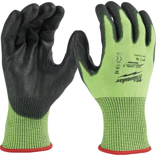 High Visibility Dipped Gloves, Size X-Large, 15 Gauge, Polyurethane Coated, Polyethylene Shell, ASTM ANSI Level A5 Solutions industrielles ALPHA