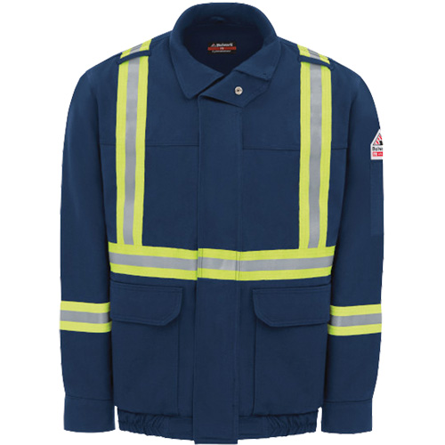 Blouson aviateur doubl&eacute; pour hommes avec garniture r&eacute;fl&eacute;chissante, Petit, Bleu marin, 29 cal/cm² Solutions industrielles ALPHA