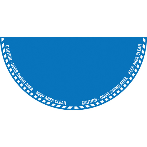 Signalisation au sol ?Caution? (attention) pour porte battante en demi-cercle, Adh&eacute;sif, Anglais avec pictogramme Solutions industrielles ALPHA