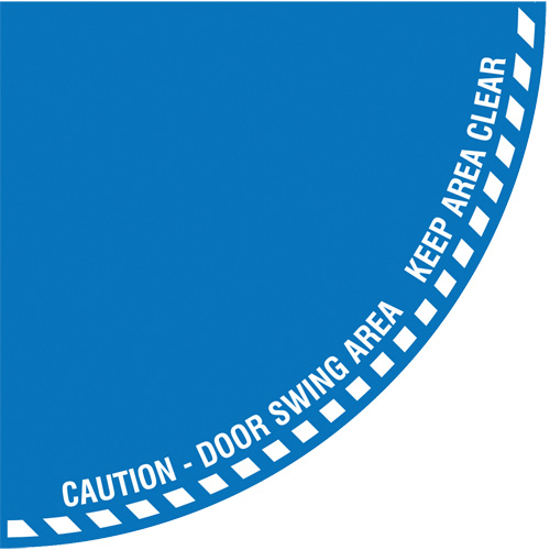 "Caution" Quarter Circle Swing Door Floor Sign, Adhesive, English with Pictogram Solutions industrielles ALPHA