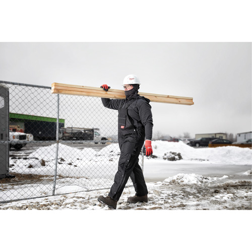 Salopette GridIron de longueur standard avec fermeture &agrave; glissi&egrave;re jusqu'&agrave; la cuisse, Hommes, Grand, Noir Solutions industrielles ALPHA