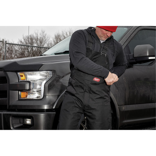 Salopette GridIron de longueur standard avec fermeture &agrave; glissi&egrave;re jusqu'&agrave; la cuisse, Hommes, Grand, Noir Solutions industrielles ALPHA