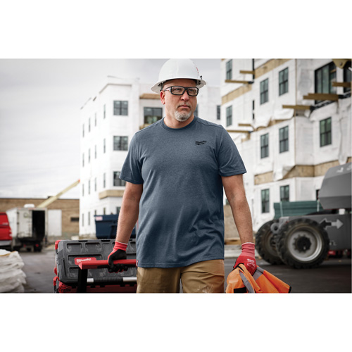T-shirt de travail hybride, Hommes, Petit, Bleu Solutions industrielles ALPHA