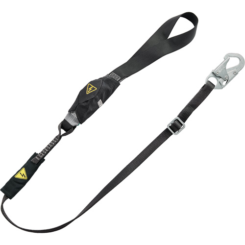 V-Series Utility Energy Absorbing Lanyard, 6', Snap Hook Center, Snap Hook Leg Ends, Nylon Solutions industrielles ALPHA