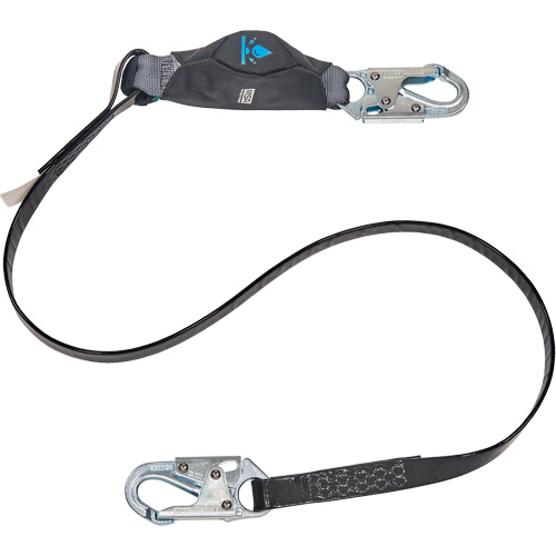 Anti-Corrosion Energy Absorbing Lanyard, 6', Snap Hook Center, Snap Hook Leg Ends, Polyester Solutions industrielles ALPHA