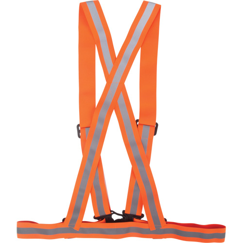Harnais pour la circulation, Orange haute visibilit&eacute;, Couleur r&eacute;fl&eacute;chissante Argent, Moyen Solutions industrielles ALPHA