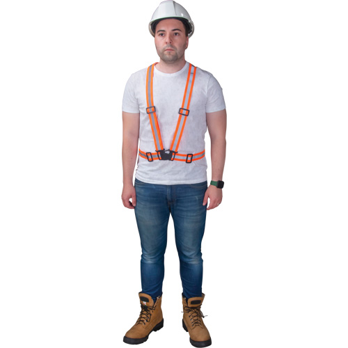 Harnais pour la circulation, Orange haute visibilit&eacute;, Couleur r&eacute;fl&eacute;chissante Argent, Moyen Solutions industrielles ALPHA