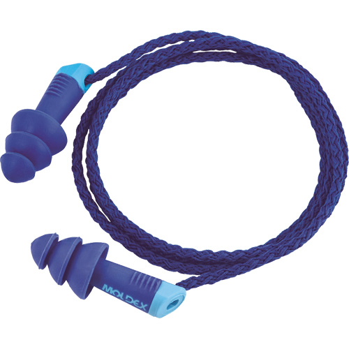 Bouchons d'oreilles r&eacute;utilisables et d&eacute;tectables Alphas, Avec cordon, Taille unique, Vrac - Sac en poly, NRR dB 27 Solutions industrielles ALPHA