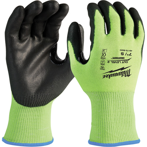 Gants haute visibilit&eacute; r&eacute;sistant aux coupures, Taille Petit, Calibre 15, Rev&ecirc;tement Nitrile/Polyur&eacute;thane, Enveloppe en Poly&eacute;thyl&egrave;ne, ANSI/ISEA 105 niveau 2 Solutions industrielles ALPHA