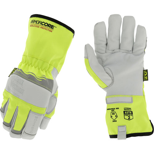 Gants de protection haute visibilit&eacute; contre les &eacute;pingles, Taille Petit, Rev&ecirc;tement Polyur&eacute;thane, Enveloppe en DuraHide, ASTM ANSI niveau A5 Solutions industrielles ALPHA
