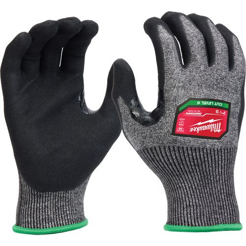 Gants enduits par trempage &agrave; dext&eacute;rit&eacute; &eacute;lev&eacute;e, Taille Petit, Calibre 18, Rev&ecirc;tement Nitrile, Enveloppe en Poly&eacute;thyl&egrave;ne, ASTM ANSI niveau A6/EN 388 niveau F Solutions industrielles ALPHA