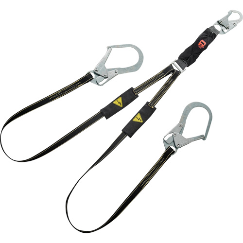 V-Series Welding Energy Absorbing Lanyard, 6', Rebar Hook Center, Snap Hook Leg Ends, Kevlar&reg;/Metal/Nylon Solutions industrielles ALPHA