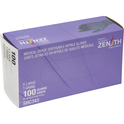 Medical Grade Disposable Gloves, X-Large, Nitrile, 6-mil, Powder-Free, Black, Class 2 Solutions industrielles ALPHA
