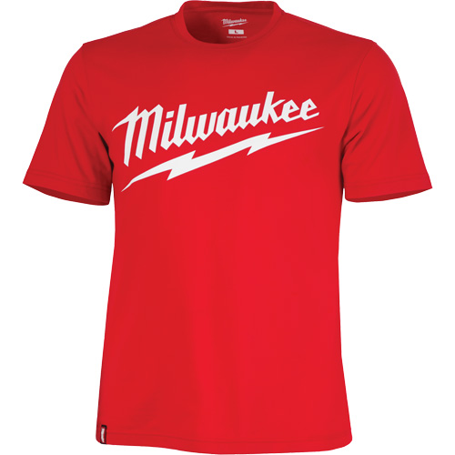 Chandail &agrave; manches courtes tr&egrave;s r&eacute;sistant avec logo Milwaukee, Hommes, Petit, Rouge Solutions industrielles ALPHA