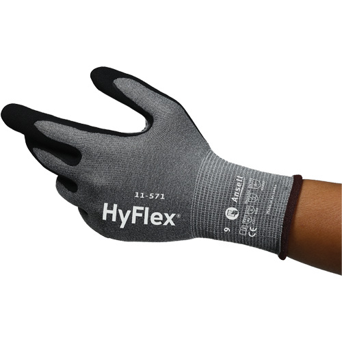 Gants anti-coupures HyFlex 11-571, Taille 5, Calibre 15, Rev&ecirc;tement Nitrile, Enveloppe en Nylon/PEHP/Spandex, ASTM ANSI niveau A4/EN 388 niveau D Solutions industrielles ALPHA