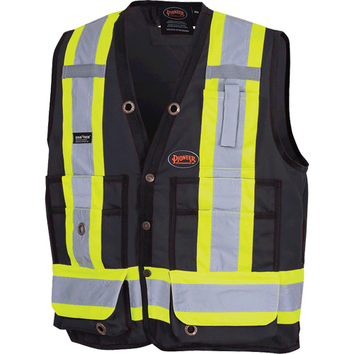 6692BK Surveyor's Safety Vest, Black, Medium, Polyester Solutions industrielles ALPHA