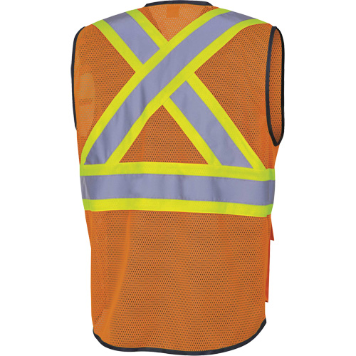 6960 Front Mesh Safety Vest, High Visibility Orange, Medium, Polyester Solutions industrielles ALPHA