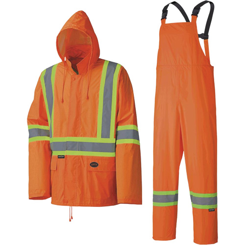 5598 Combinaison de pluie imperm&eacute;able et l&eacute;g&egrave;re, Polyester/PVC, Petit, Orange haute visibilit&eacute; Solutions industrielles ALPHA