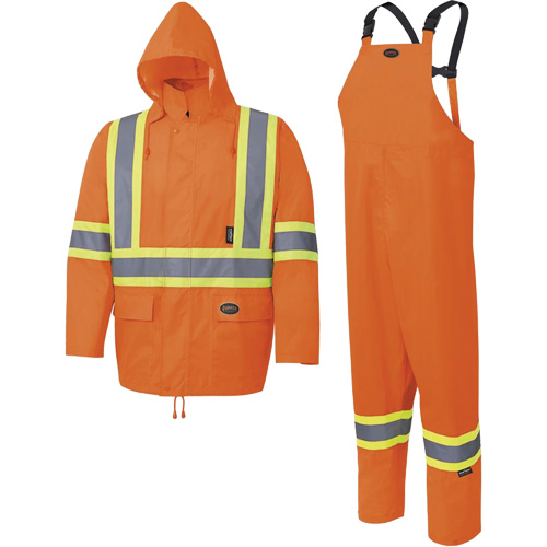 5618 Combinaison de pluie 150D, Polyester/Polyur&eacute;thane, Petit, Orange haute visibilit&eacute; Solutions industrielles ALPHA