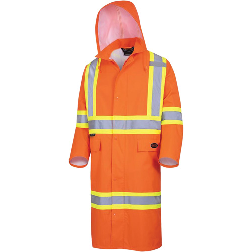 5630 Manteau long imperm&eacute;able The Rock 300D, Polyester, Petit, Orange haute visibilit&eacute; Solutions industrielles ALPHA