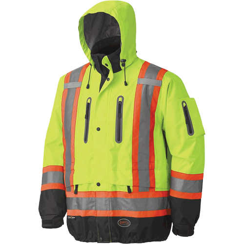 5201 Premium Breathable Waterproof Jacket, Polyester, Black/High Visibility Lime-Yellow, Large Solutions industrielles ALPHA