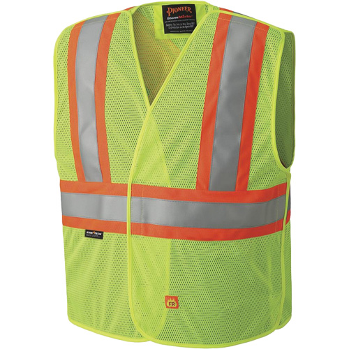 6916A Veste de s&eacute;curit&eacute; ignifug&eacute;e, Jaune lime haute visibilit&eacute;, Moyen/Petit, Polyester Solutions industrielles ALPHA